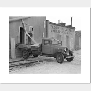 Grain Delivery Truck, 1937. Vintage Photo Posters and Art